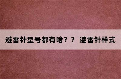 避雷针型号都有啥？？ 避雷针样式